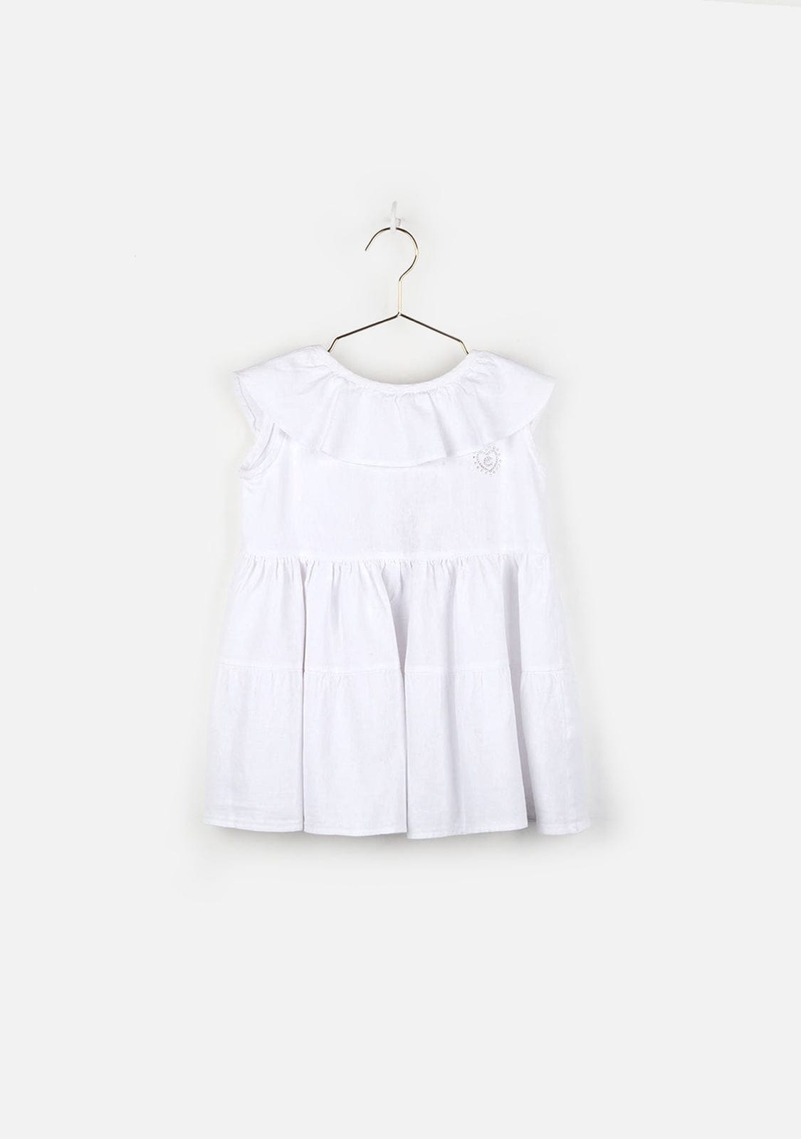 CONGUITOS TEXTIL Clothing Girl's White Ruffled Dress