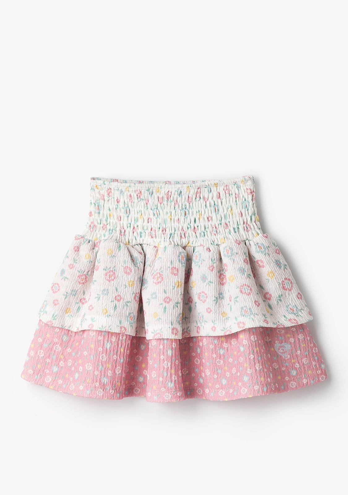 CONGUITOS TEXTIL FALDAS Patchwork Flowers Ruffles Skirt
