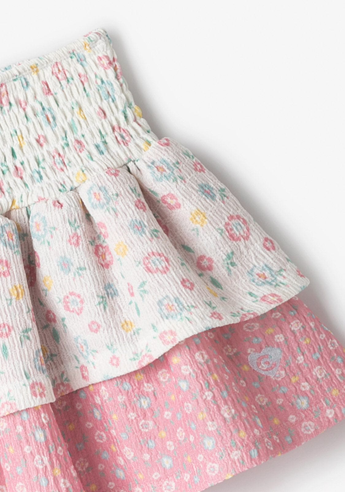 CONGUITOS TEXTIL FALDAS Patchwork Flowers Ruffles Skirt