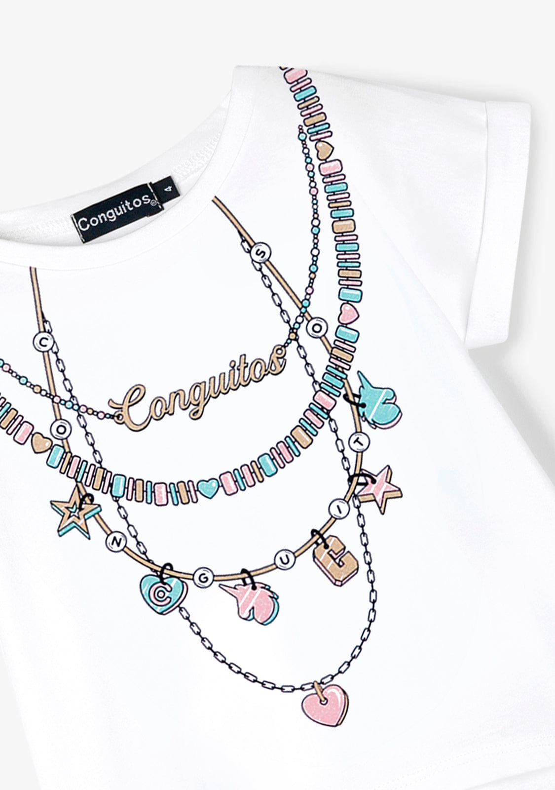 CONGUITOS TEXTIL MANGA CORTA Necklaces White T-shirt