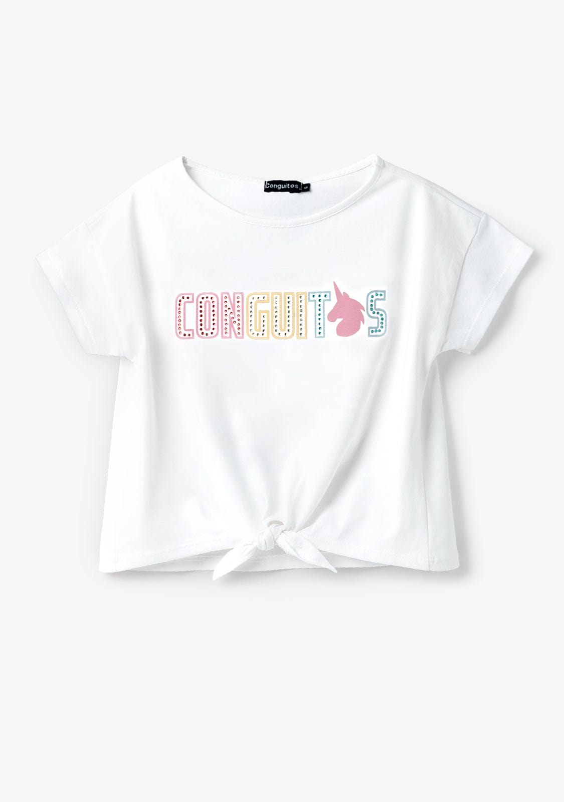 CONGUITOS TEXTIL MANGA CORTA Unicorn Strass White T-Shirt