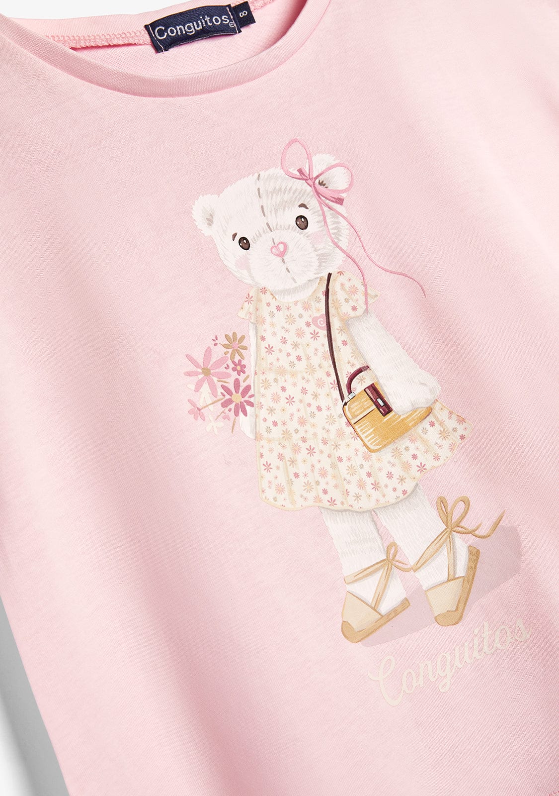 CONGUITOS TEXTIL ROPA / CAMISETAS / MANGA CORTA Pink Flower Bear T-Shirt