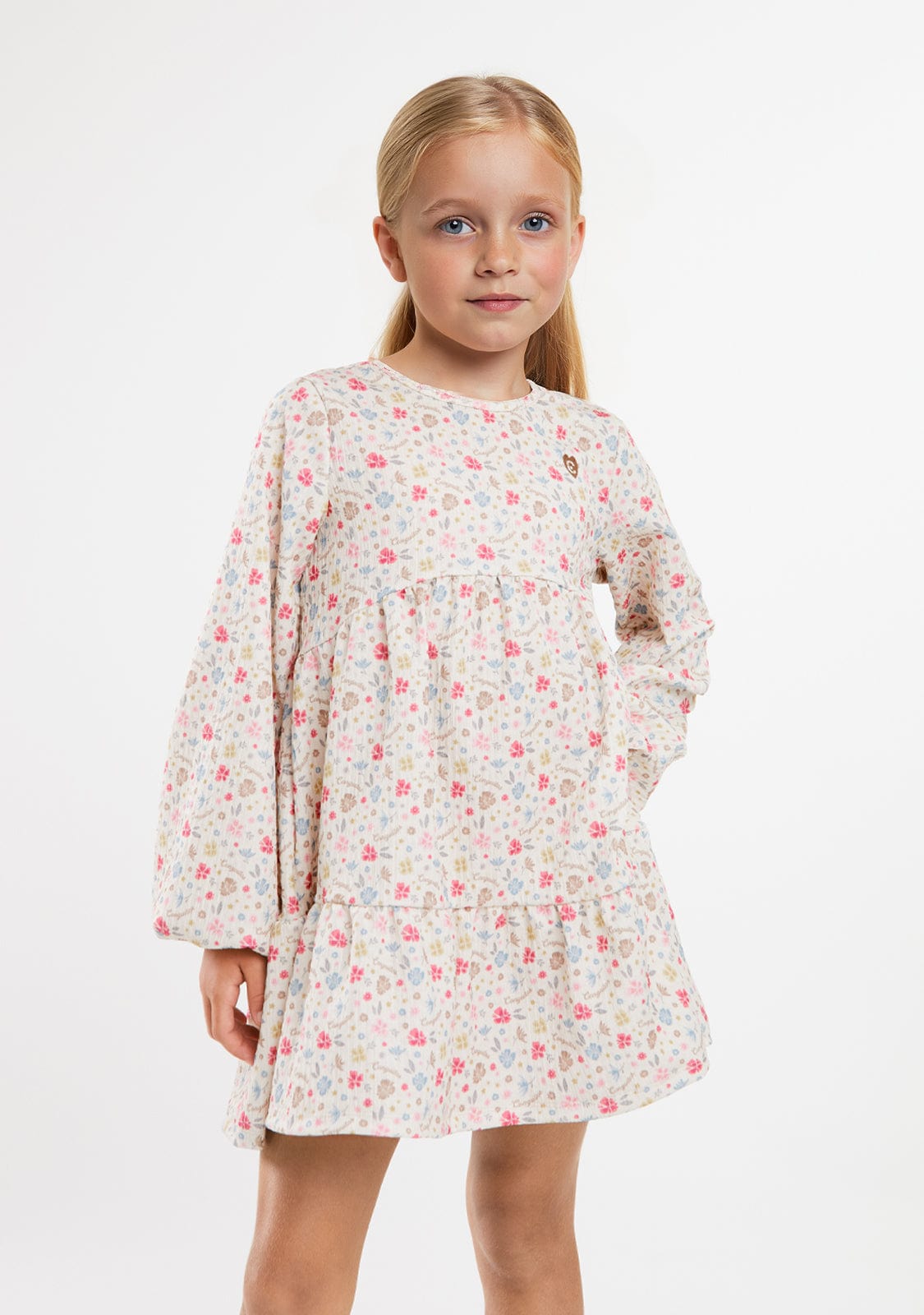 CONGUITOS TEXTIL ROPA / VESTIDOS / MANGA LARGA Beige Flowers Printed Dress