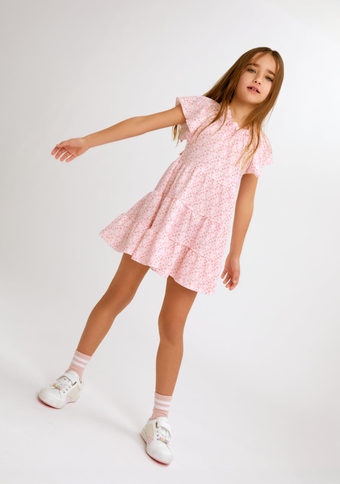 CONGUITOS TEXTIL ROPA / VESTIDOS Pink Flowers Dress