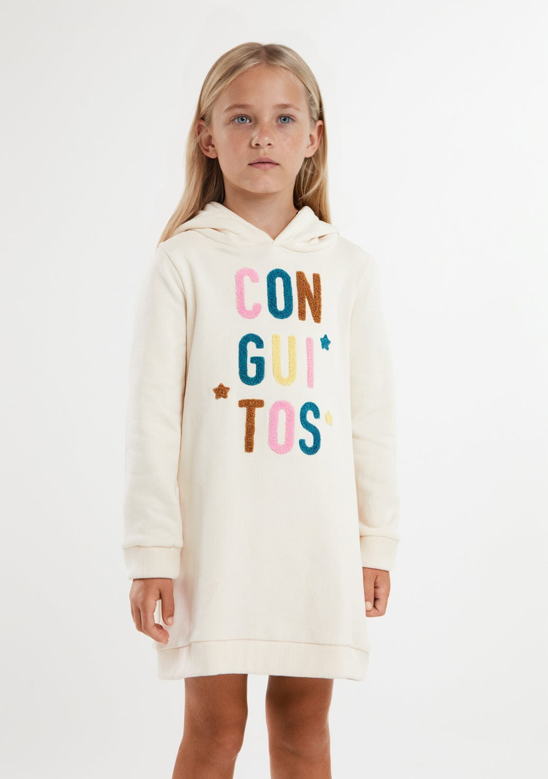 CONGUITOS TEXTIL ROPA / VESTIDOS / SUDADERA Beige Conguitos Hooded Dress