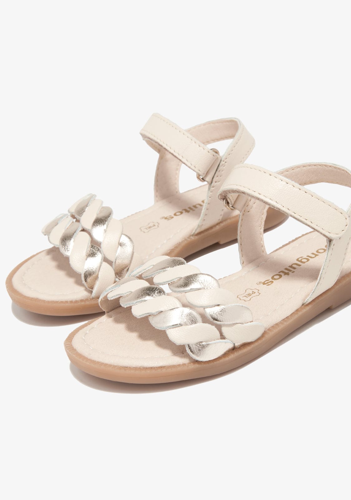 CONGUITOS TIRAS Beige Braid Sandals