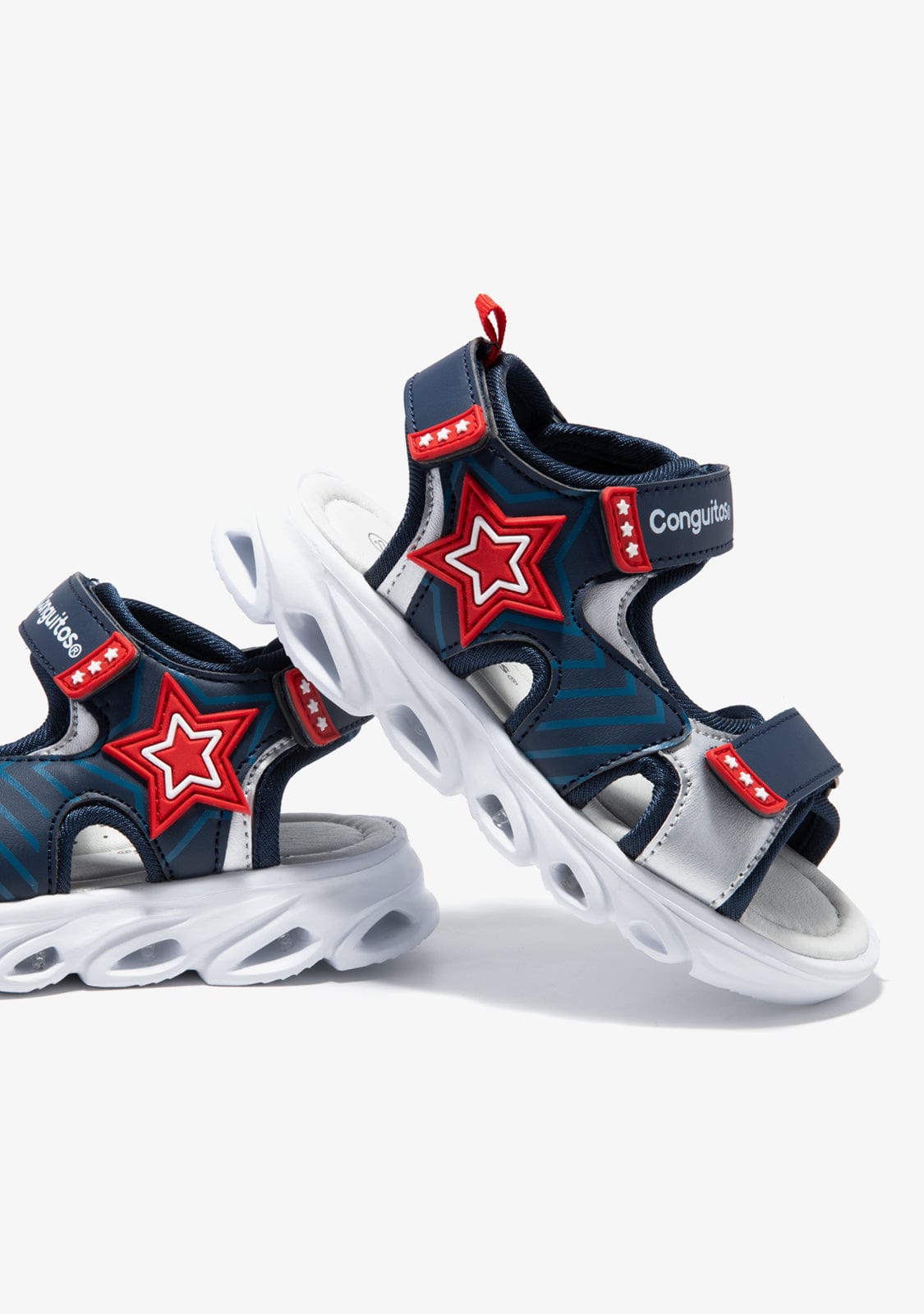 CONGUITOS TIRAS Navy With Lights Sport Sandals