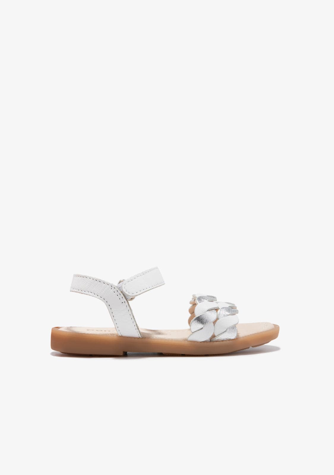 CONGUITOS TIRAS White Silver Braid Sandals