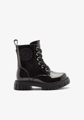 CONGUITOS ZAPATOS / BOTAS Y BOTINES / MILITAR Black Military Patent Boots