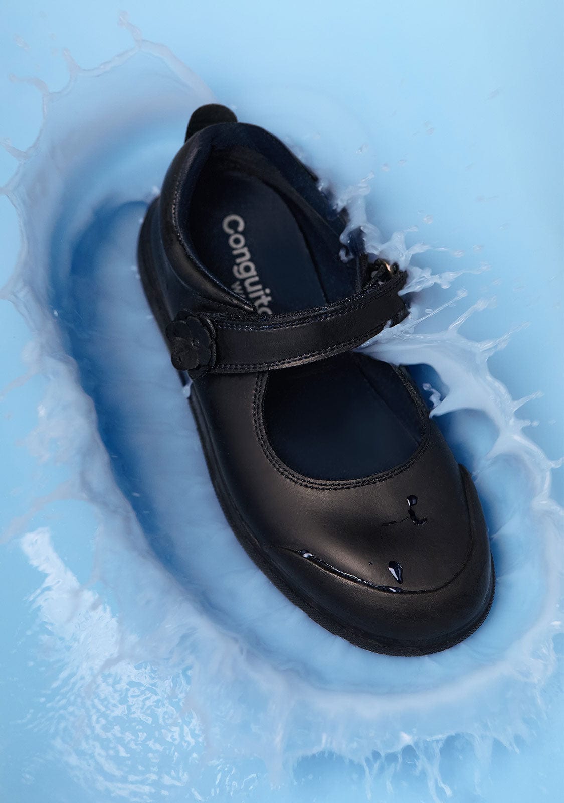 CONGUITOS ZAPATOS / COLEGIALES / MARY JANE Girl's Navy Indestructibles Flower School Shoes