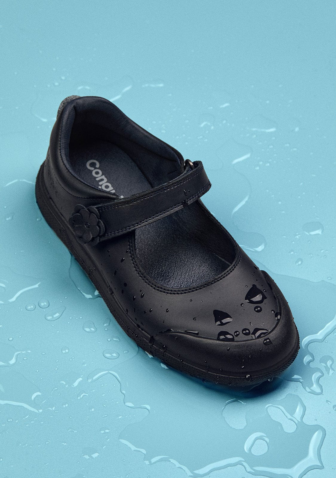 CONGUITOS ZAPATOS / COLEGIALES / MARY JANE Girl's Navy Indestructibles Flower School Shoes