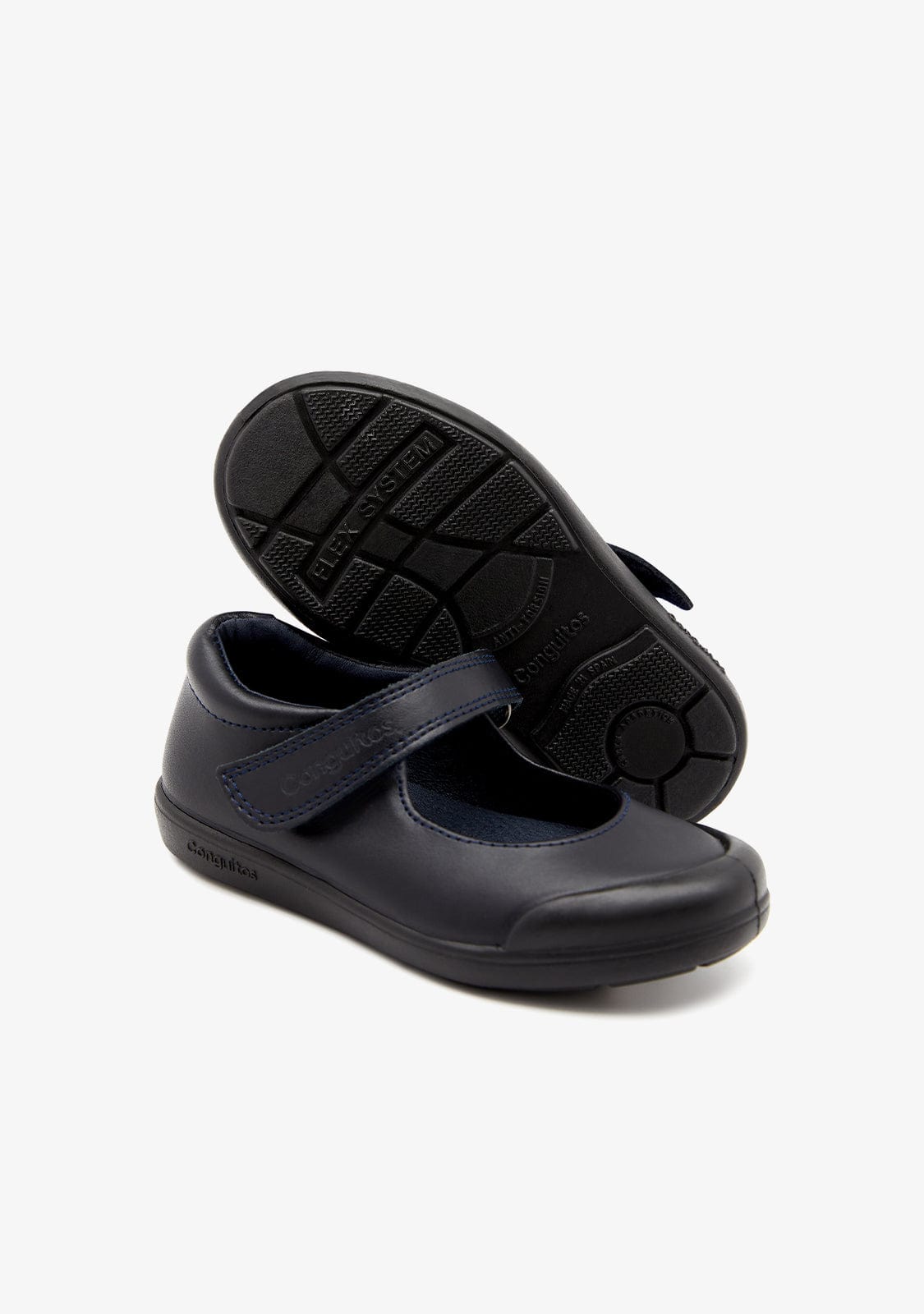 CONGUITOS ZAPATOS / COLEGIALES / MARY JANE Girl's Navy Washable Leather School Shoes
