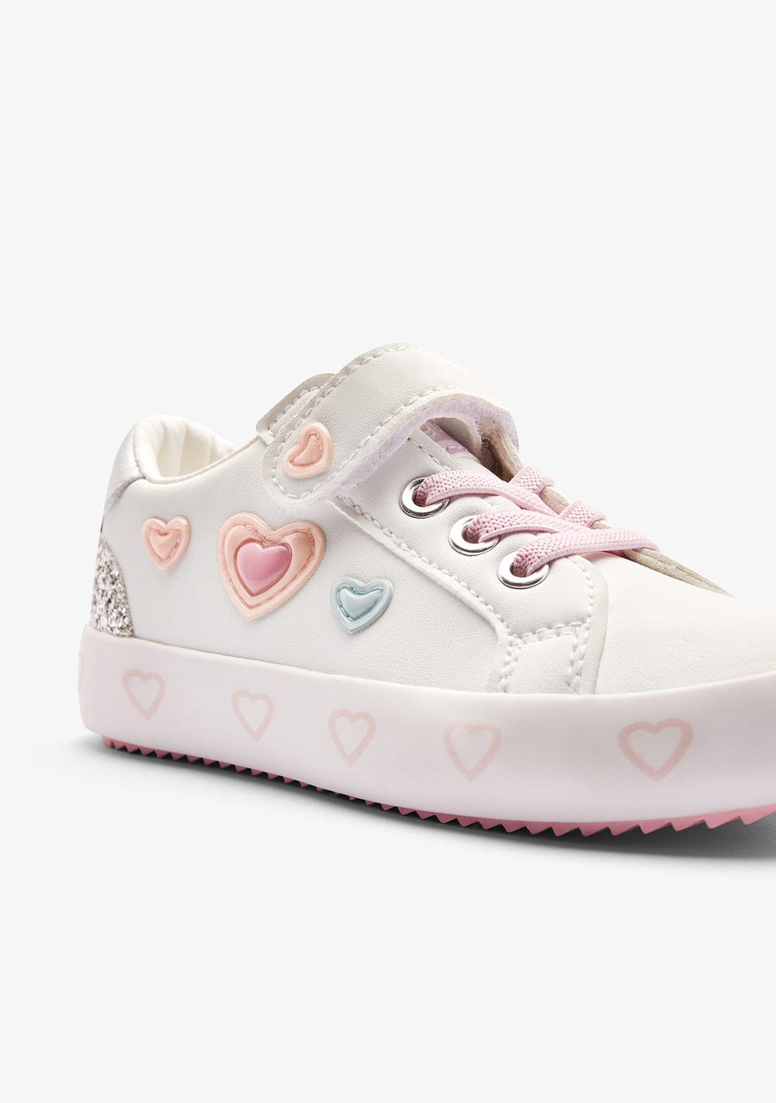 CONGUITOS ZAPATOS / SNEAKERS / BASKET White / Pink Hearts Sneakers
