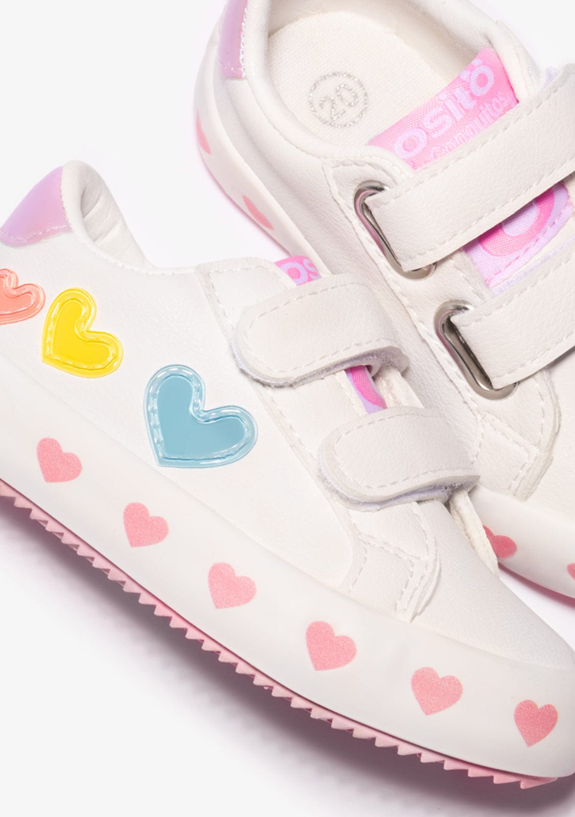 OSITO BASKET Baby´s White Hearts Sneakers