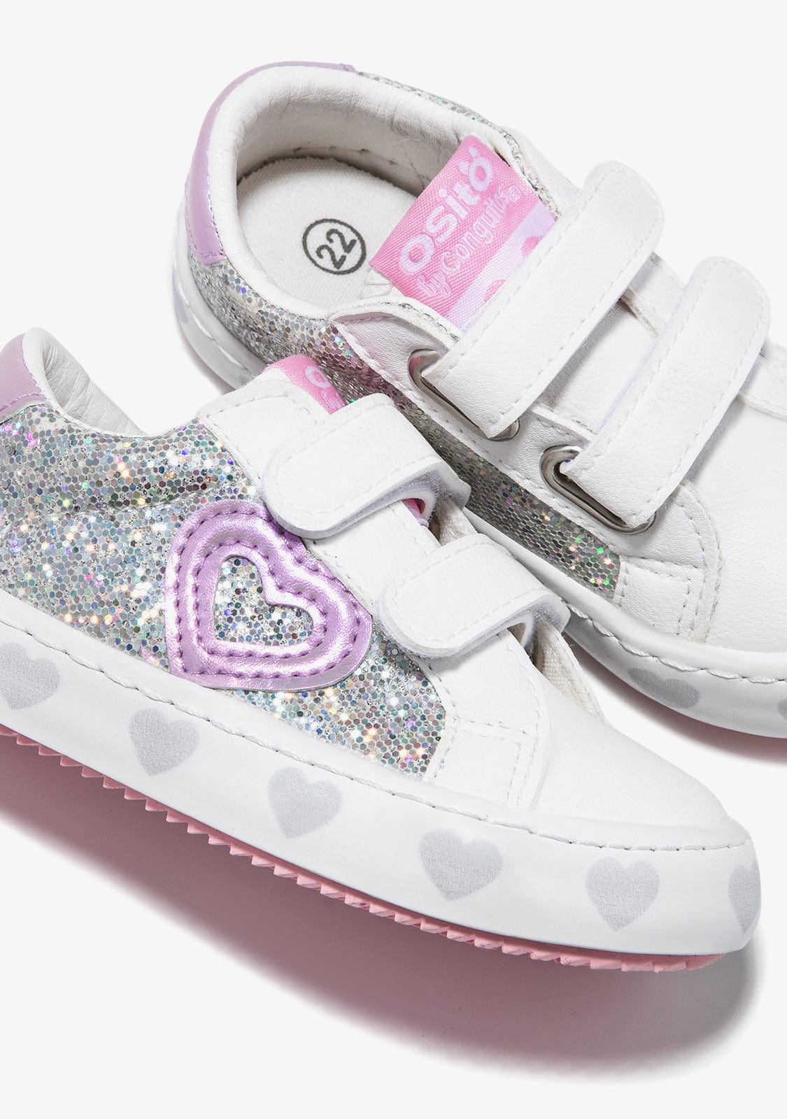 OSITO BASKET Glitter Sneakers Heart White
