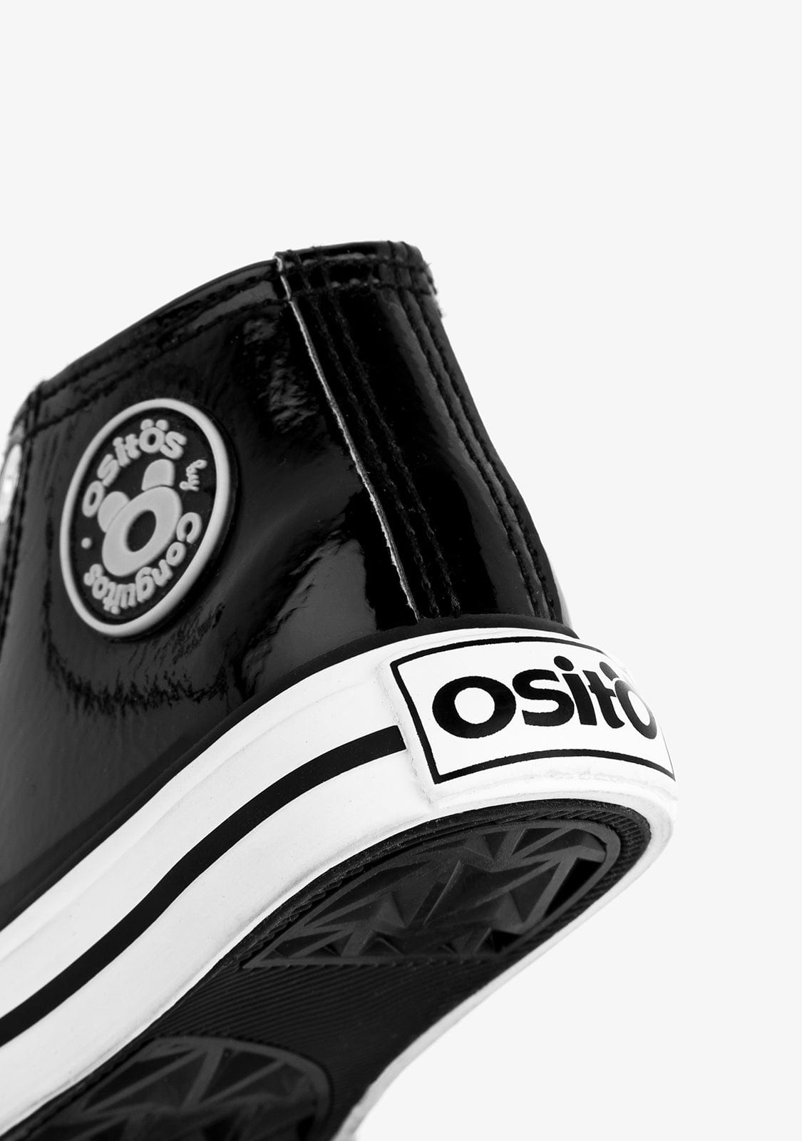 OSITO Shoes Baby's Black Patent Leather Hi-Top Sneakers