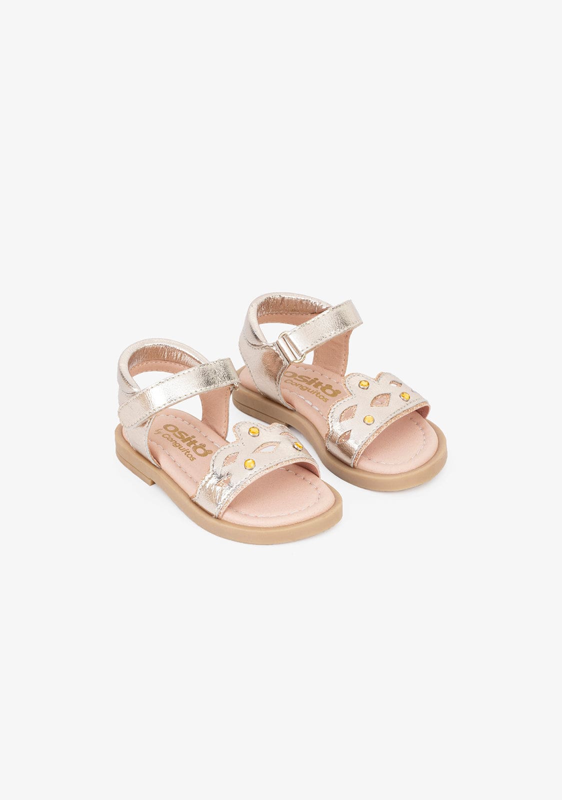 OSITO Shoes Baby's Crown Platinum Leather Sandals