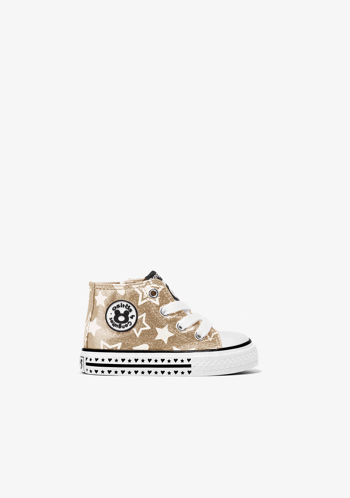 OSITO Shoes Baby's Light Gold Glows in the Dark Hi-Top Sneakers