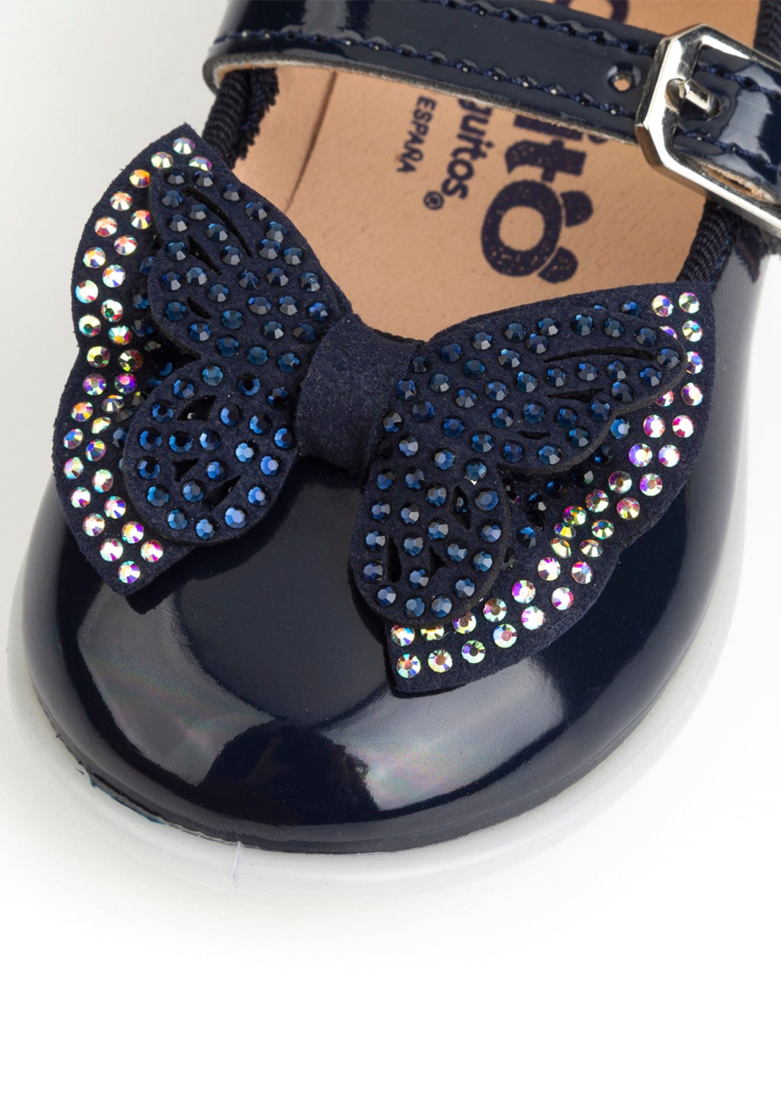 OSITO Shoes Baby's Navy Strass Bow Mary Janes