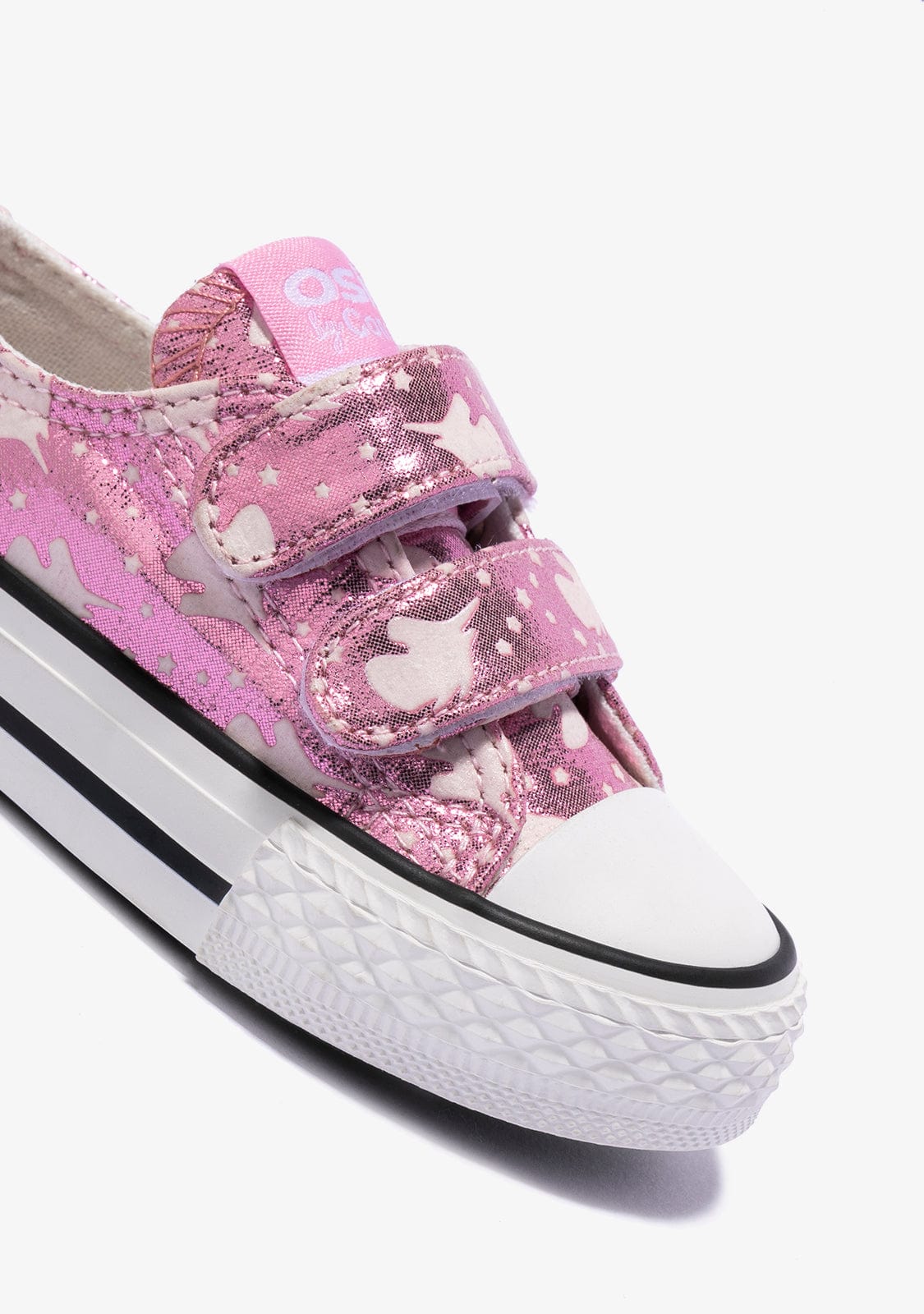 OSITO Shoes Baby's Pink Glows in the Dark Sneakers Canvas