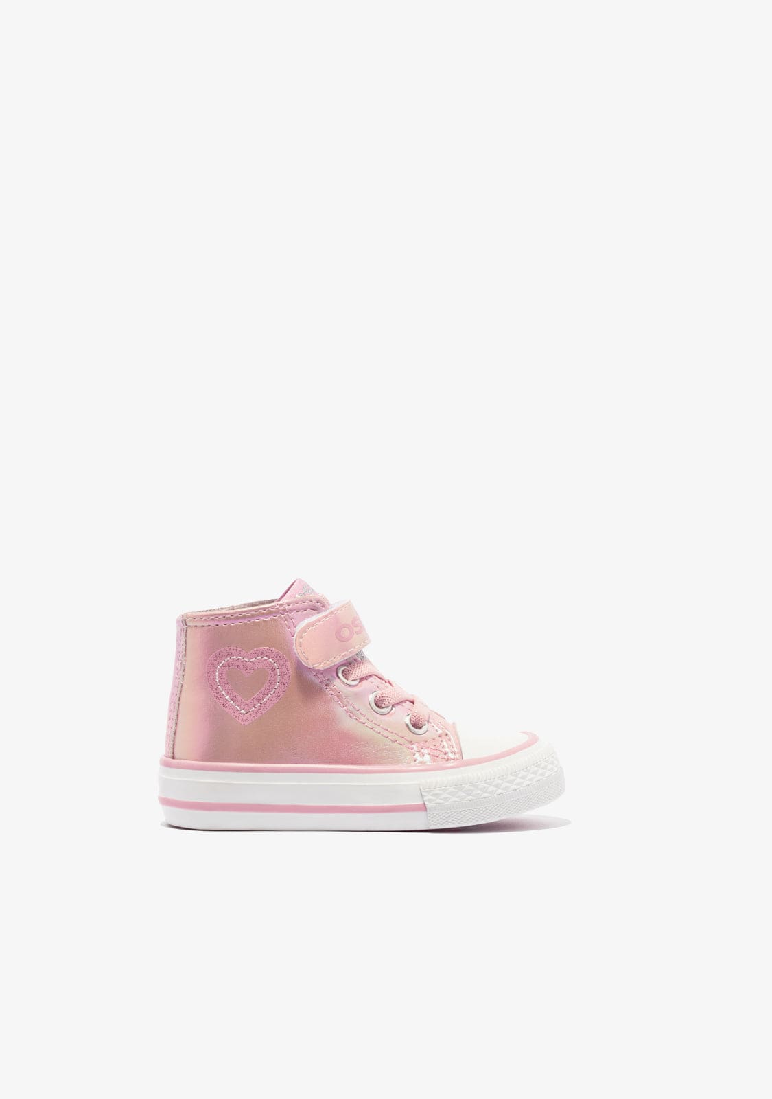 OSITO Shoes Baby's Pink Patent Leather Heart Hi-Top Sneakers