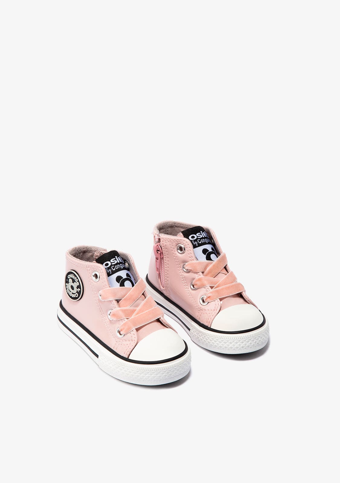 OSITO Shoes Baby's Pink Patent Leather Hi-Top Sneakers