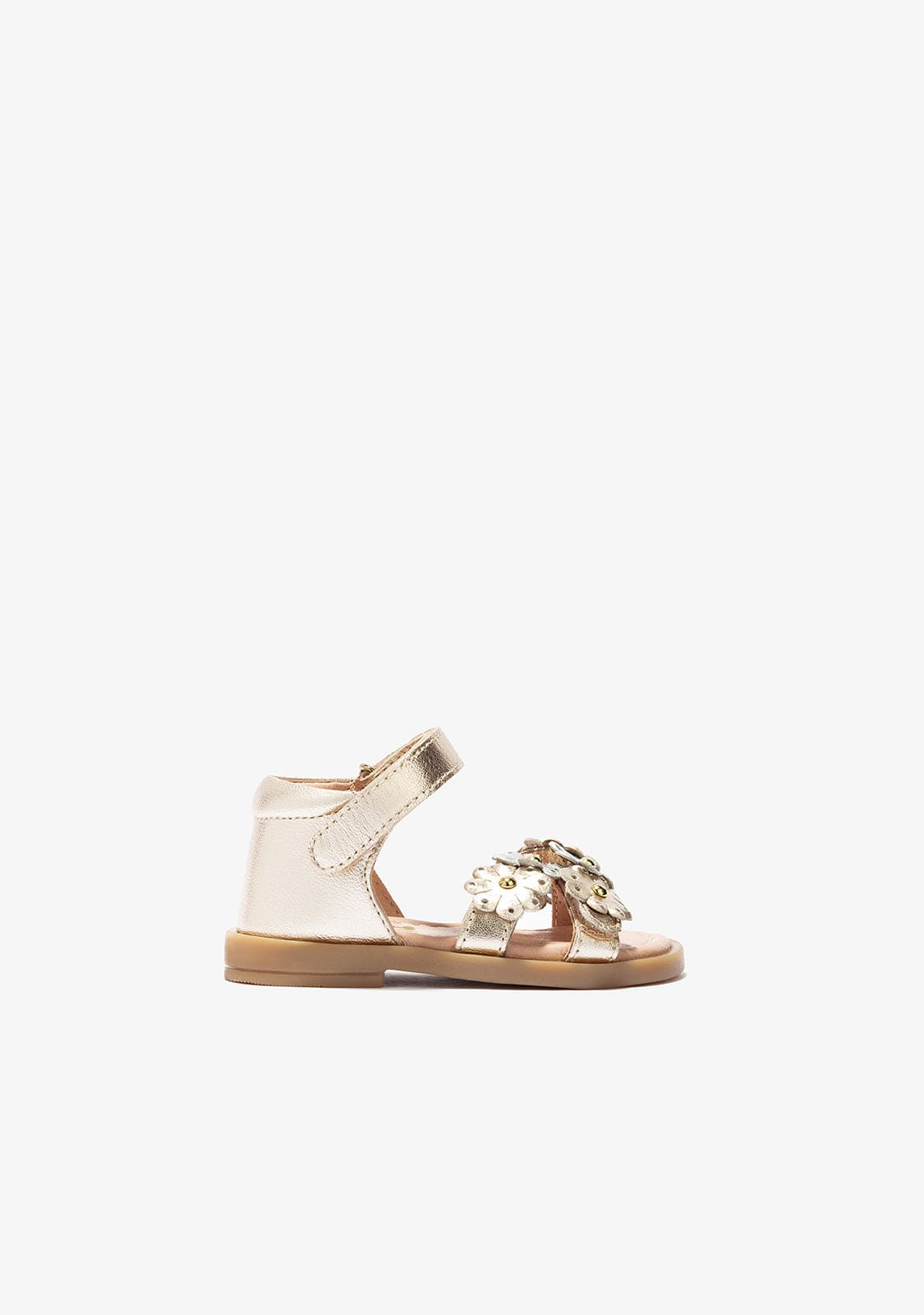 OSITO Shoes Baby's Platinum Daisy Leather Sandals