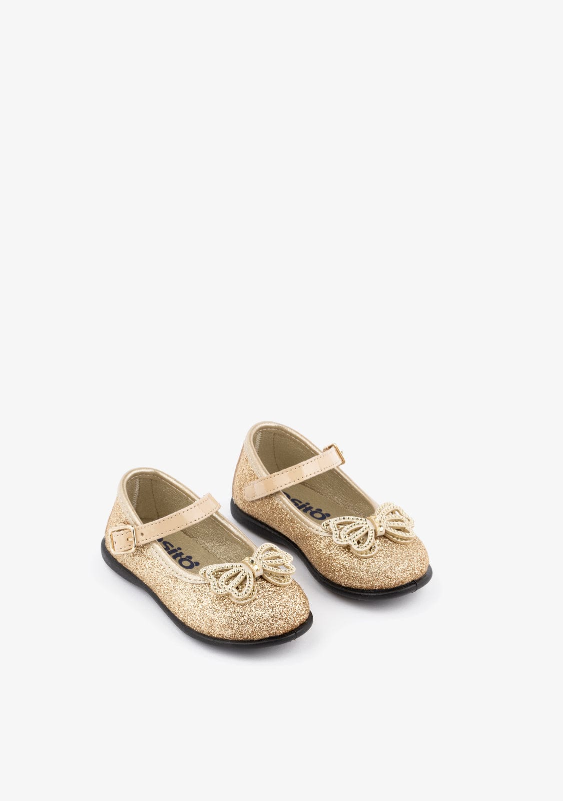 OSITO Shoes Baby's Platinum Glitter Ballerinas With Bow