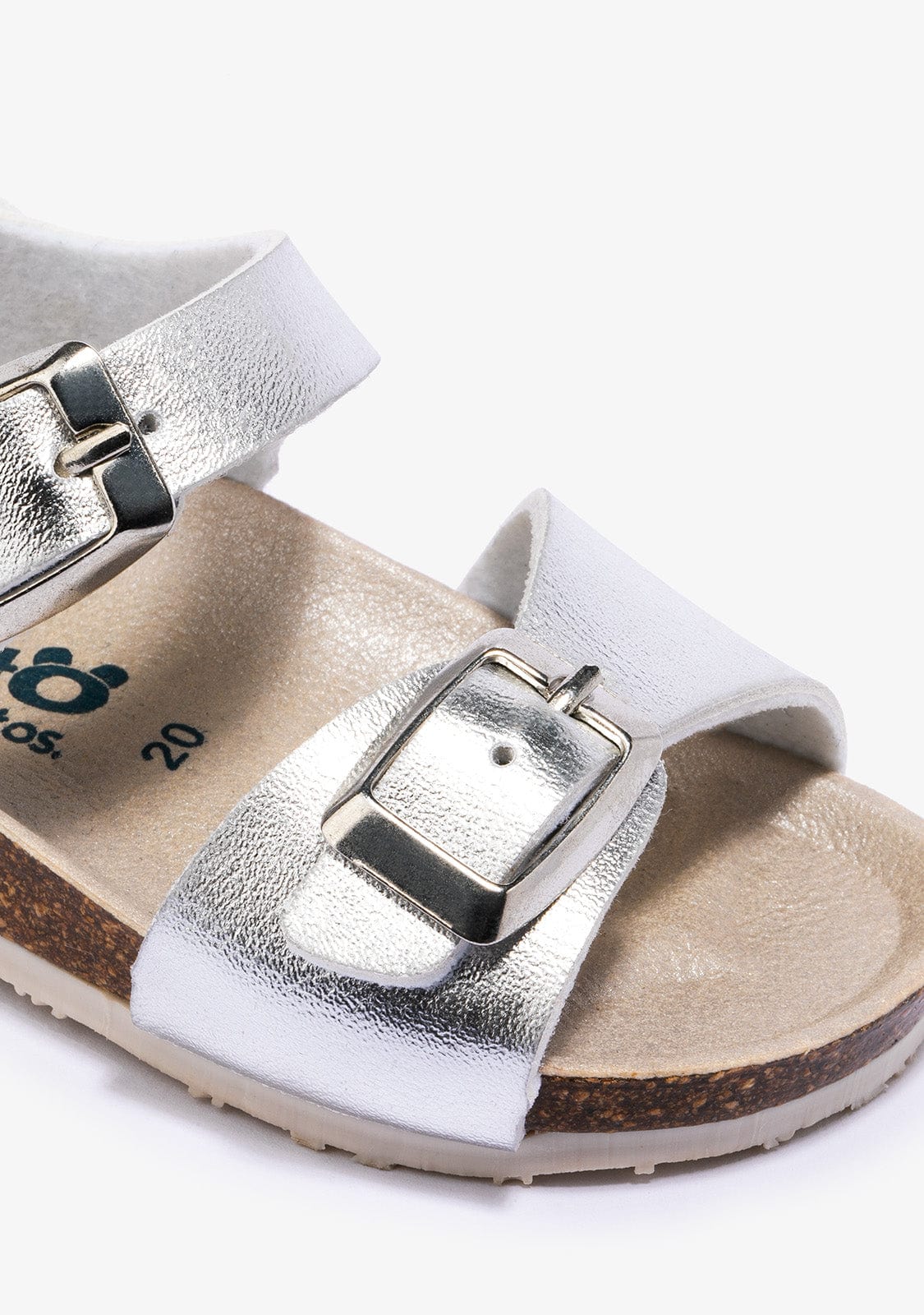 OSITO Shoes Baby's Silver Bio Sandals Metallized