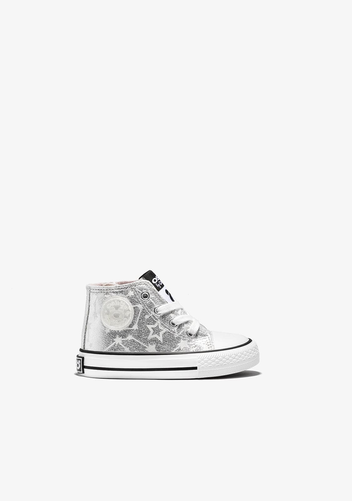 OSITO Shoes Baby's Silver Glows in the Dark Stars Hi-Top Sneakers