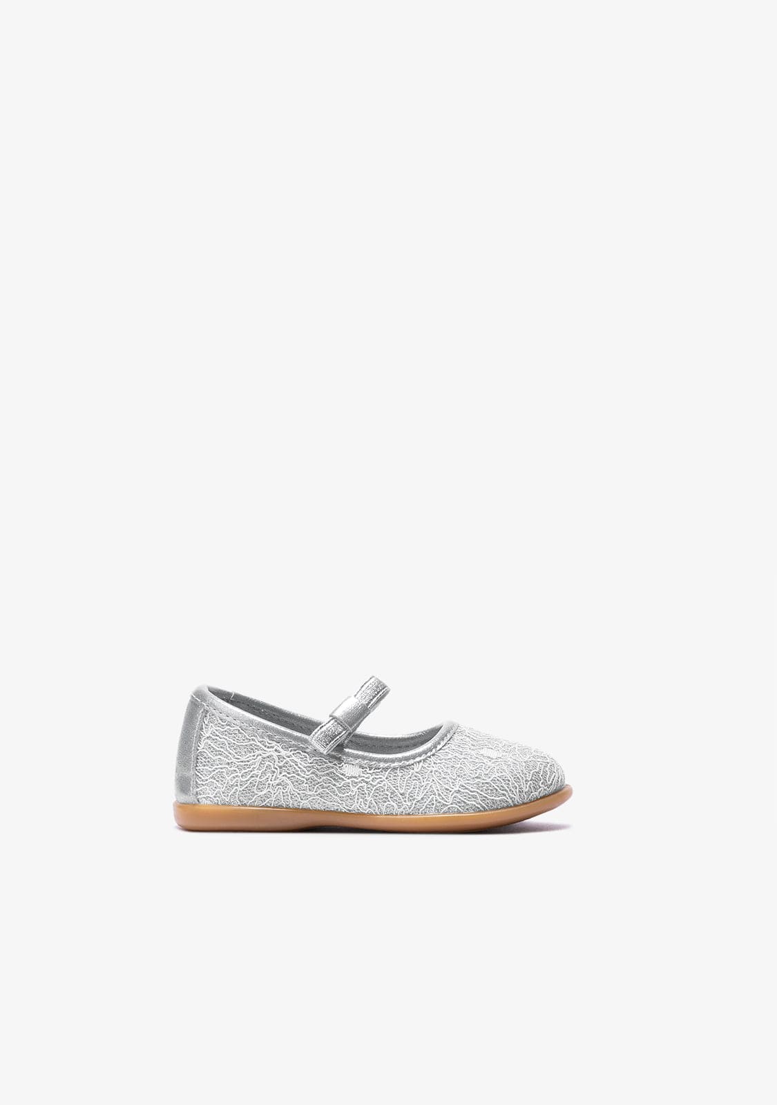 OSITO Shoes Baby's Silver Metallized Texture Ballerinas