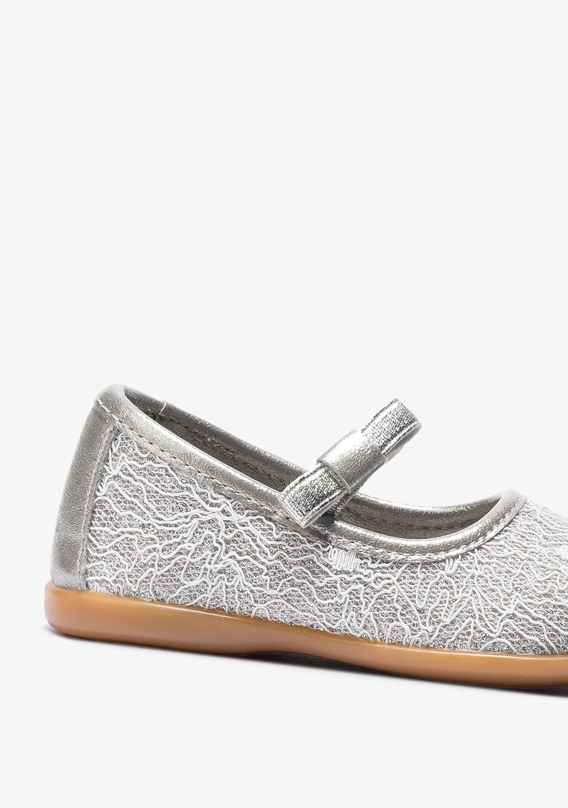 OSITO Shoes Baby's Silver Metallized Texture Ballerinas