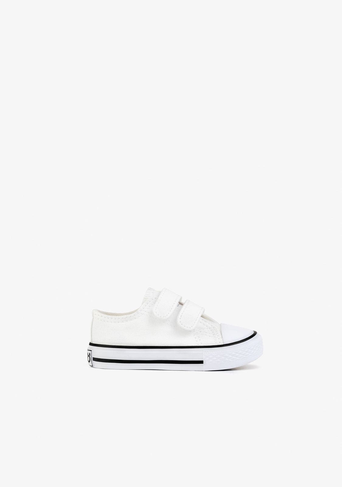 OSITO Shoes Baby's White Adherent Strips Sneakers Canvas