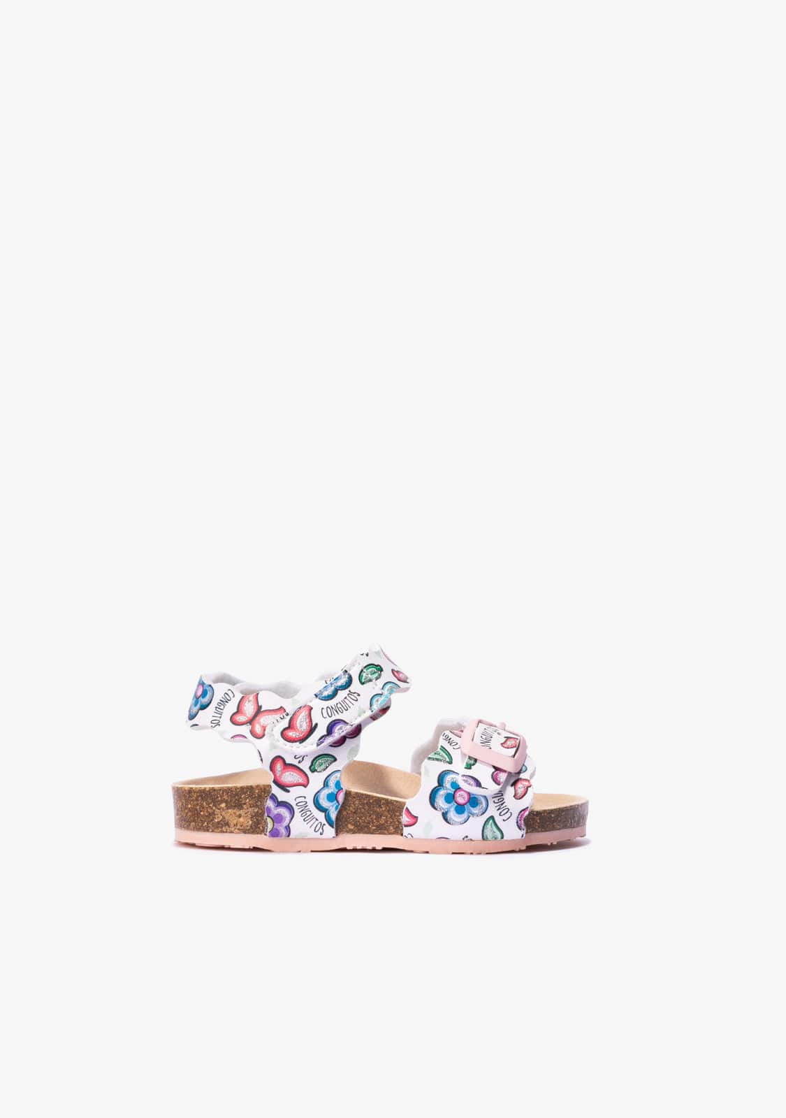 OSITO Shoes Baby's White Bio Flowers Sandals