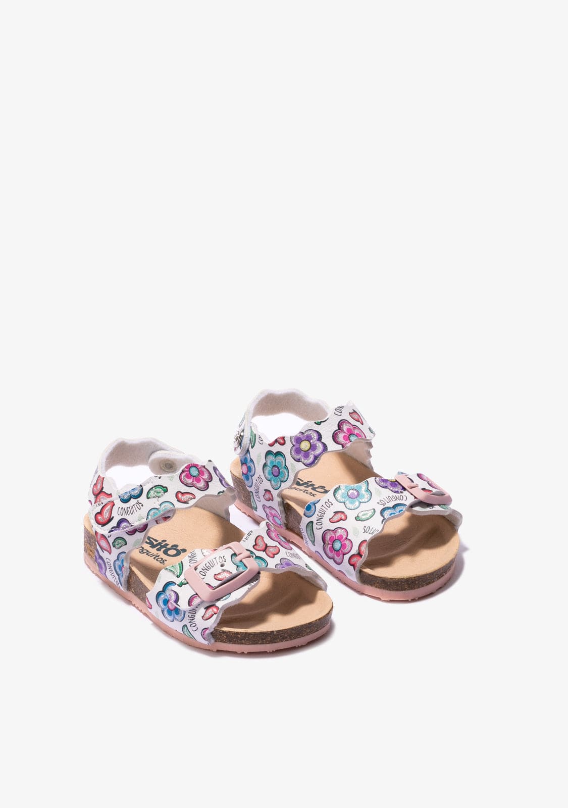 OSITO Shoes Baby's White Bio Flowers Sandals