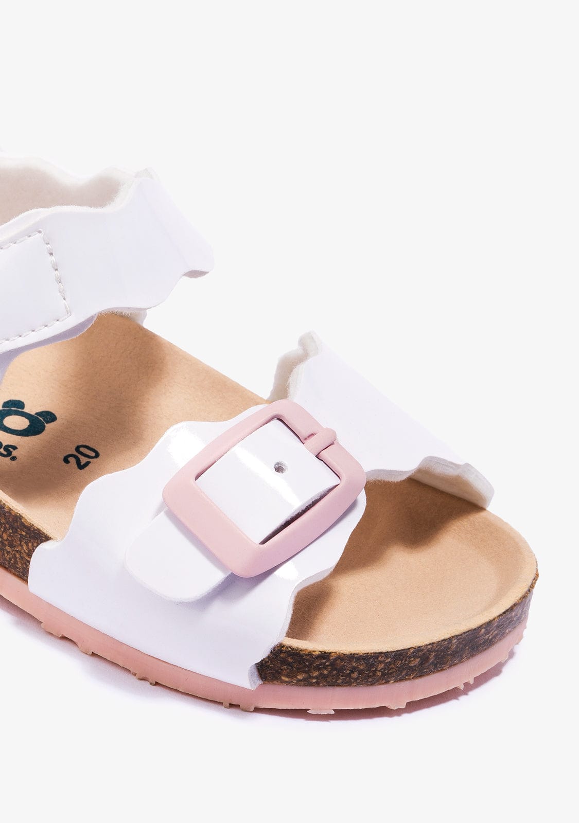 OSITO Shoes Baby's White Bio Sandals Patent Leather