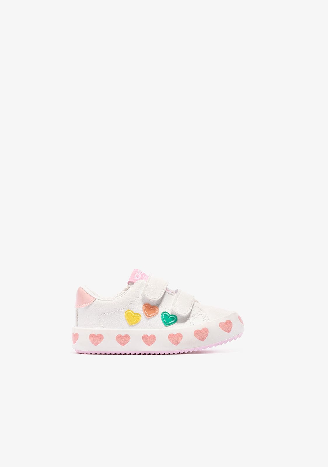 OSITO Shoes Baby's White Heart Sneakers Napa