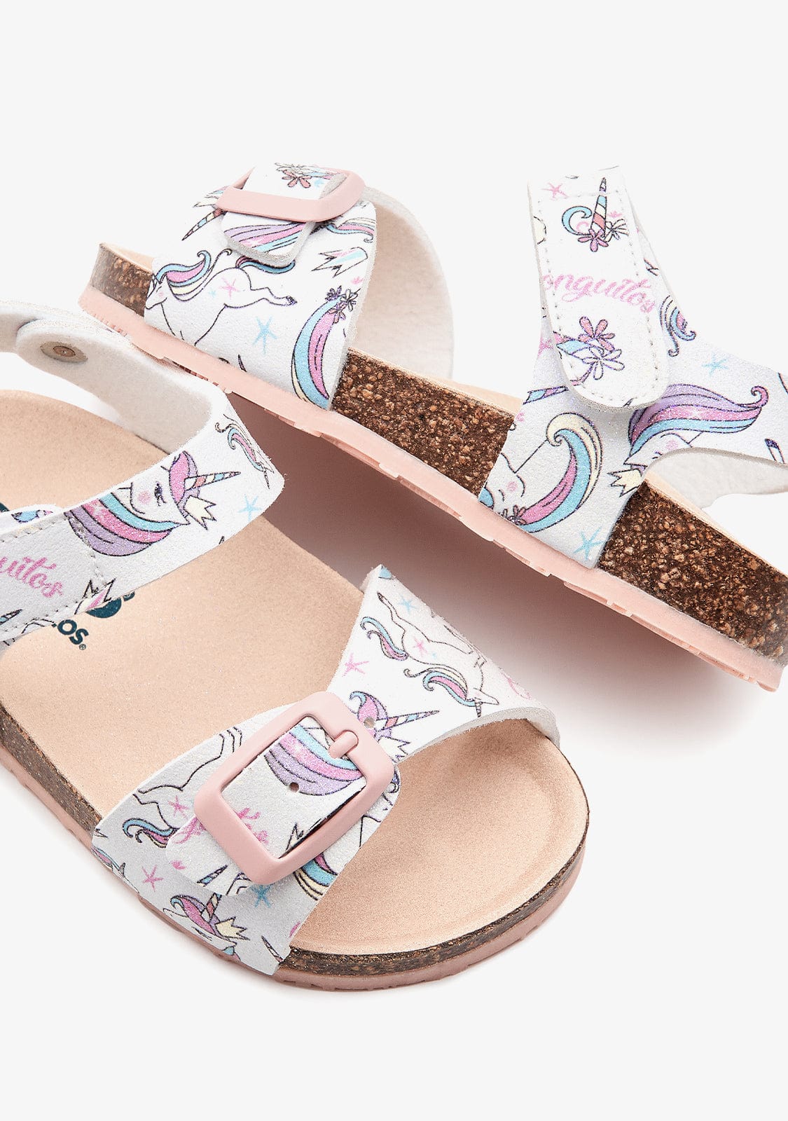 OSITO TIRAS Baby´s White Unicorns Sandals
