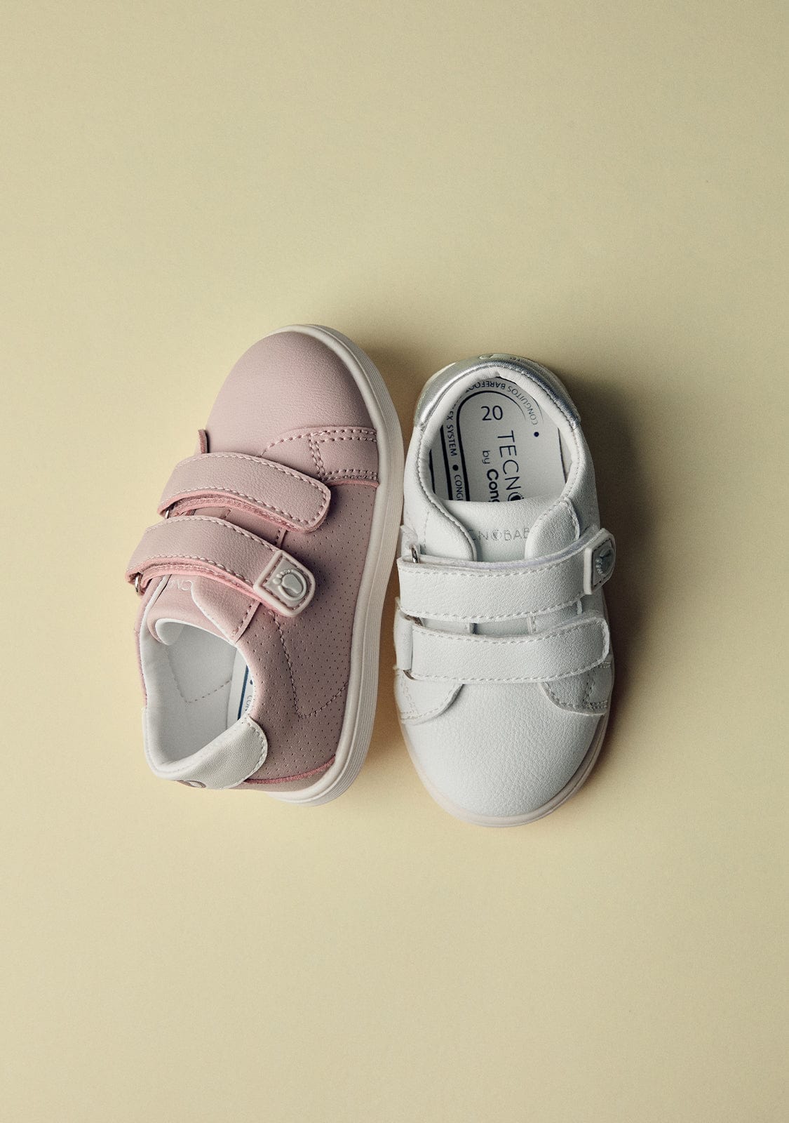 TECNOBABY ZAPATOS / BAREFOOT White Double Strap Respectful Sneakers