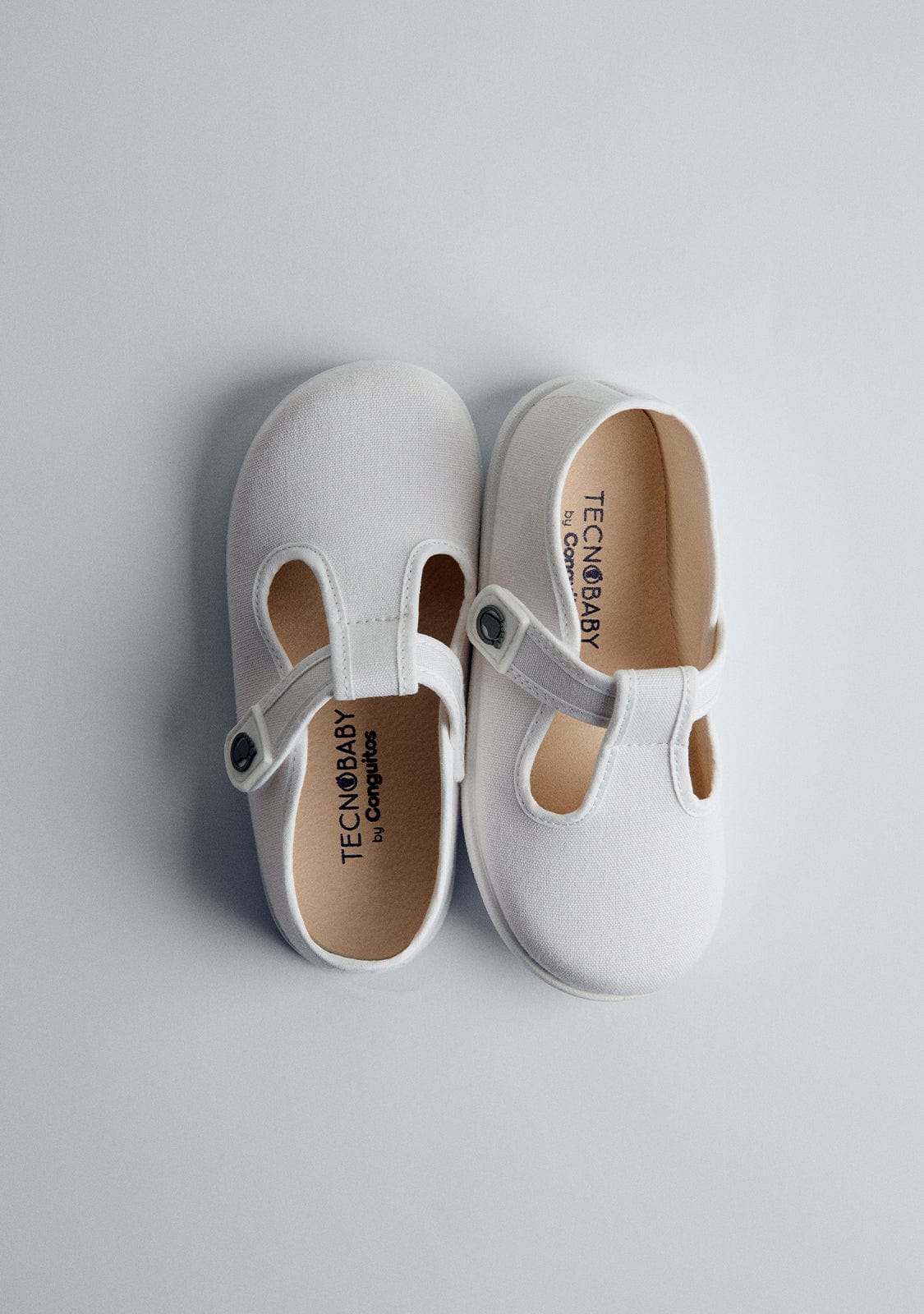 TECNOBABY ZAPATOS / SANDALIAS / TIRAS Baby´s White Canvas Respectful Mary Janes