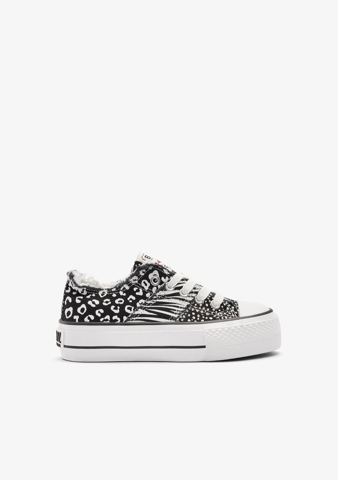 Schwarzen Patchwork Low-Top-Sneaker