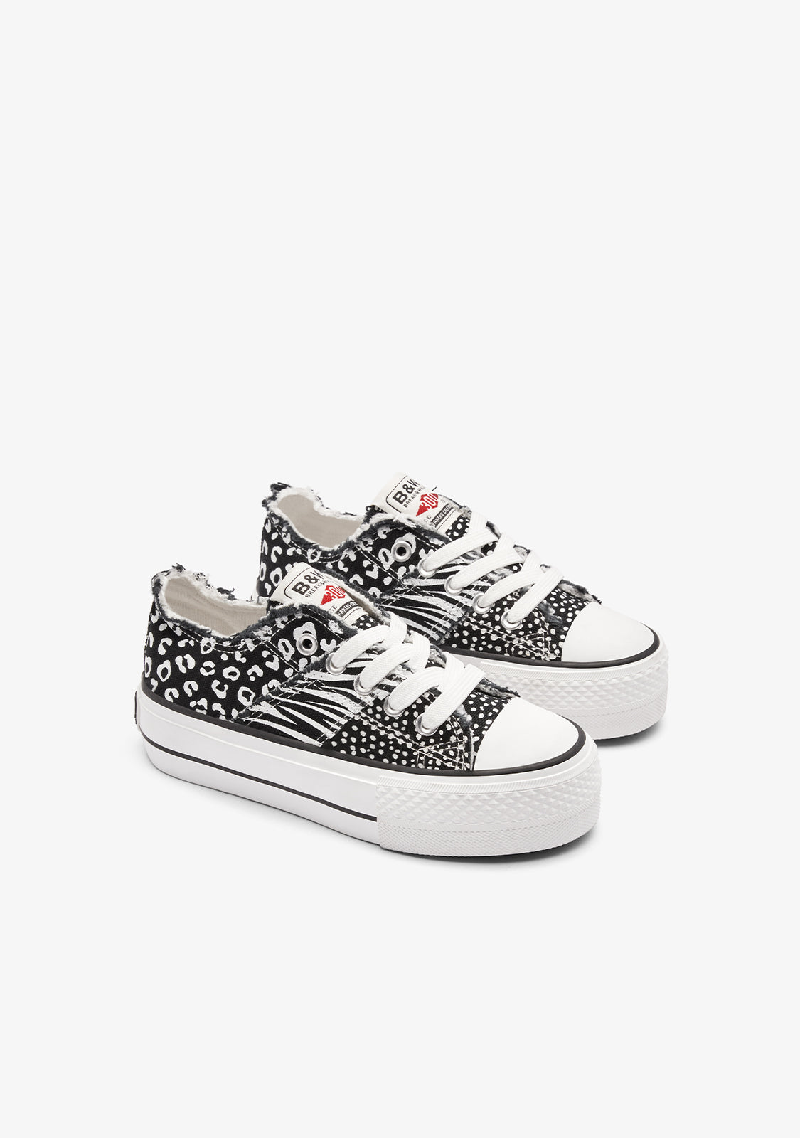 Schwarzen Patchwork Low-Top-Sneaker