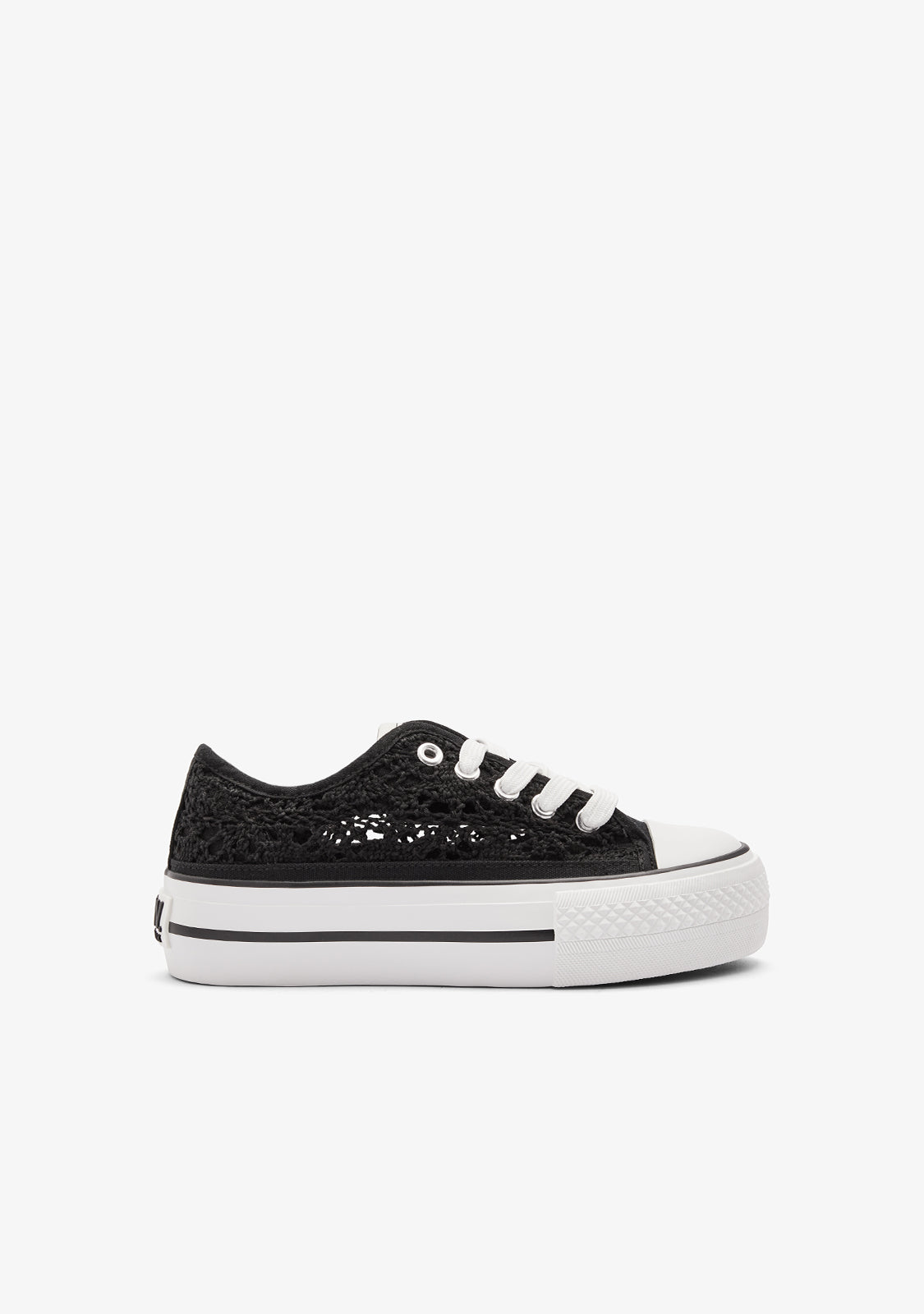 Sneakers Basse in Crochet Nero