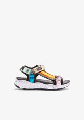 Black / Multi Strips Sandals