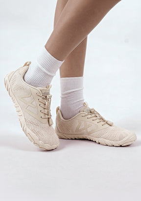 Scarpe barefoot sport in tela beige