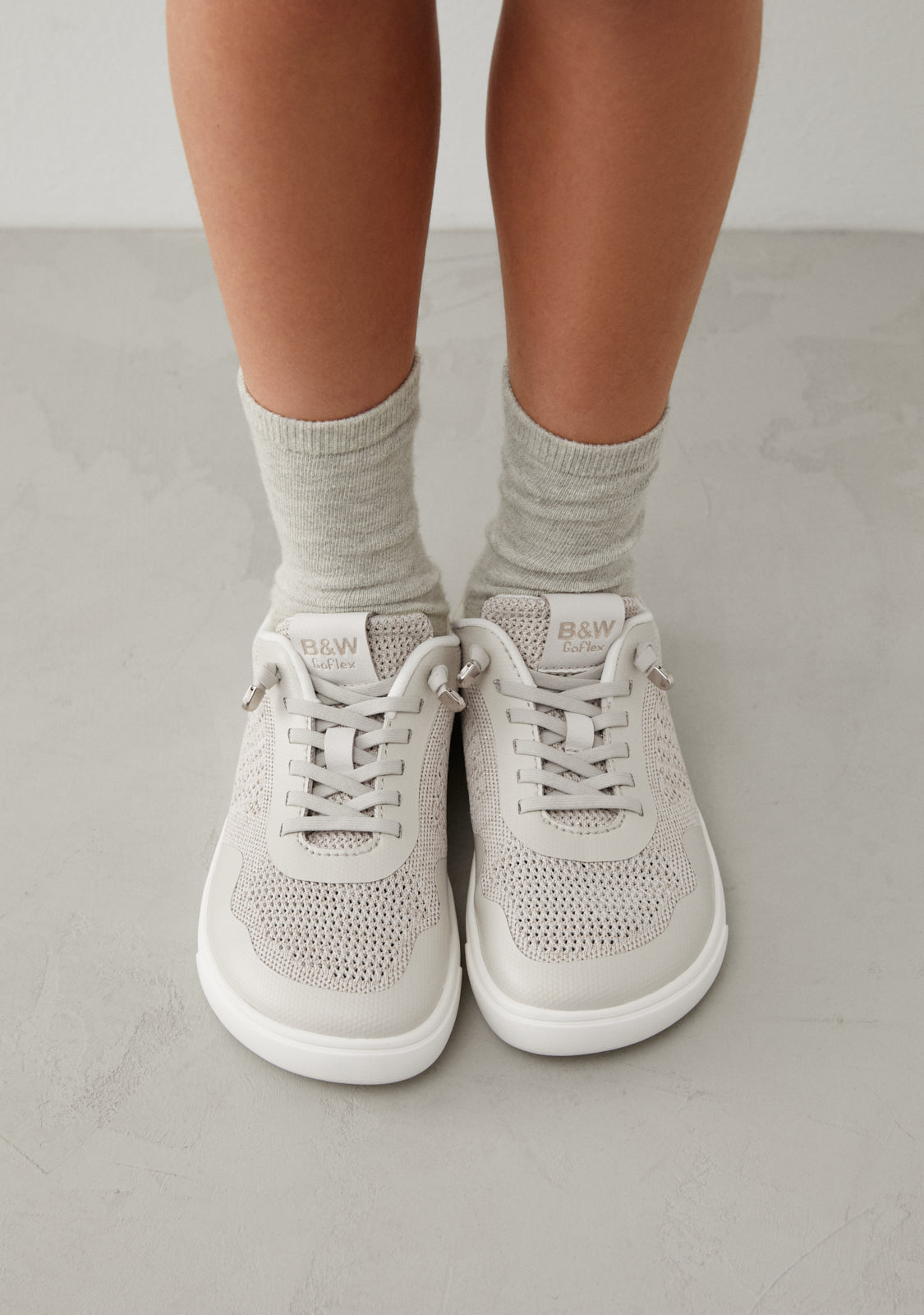 Beige Embroidery Barefoot Goflex Sneakers