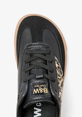 Black and Leopard Barefoot Trainers