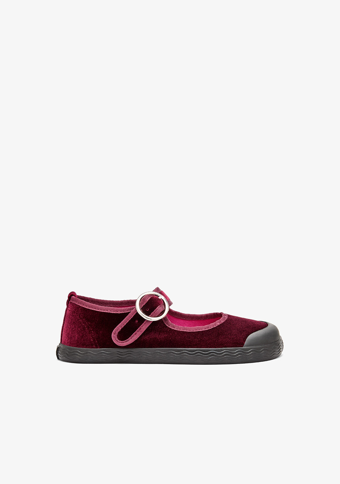 Mary Jane Barefoot Velluto Bordeaux