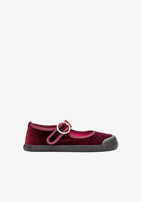 Mary Jane Barefoot Velluto Bordeaux