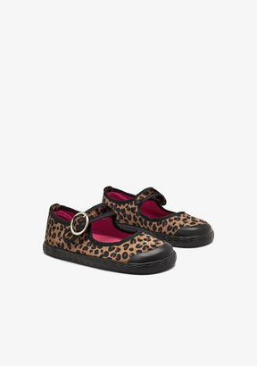 Merceditas Barefoot Leopardo con Hebilla